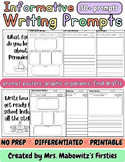 Informative Writing Prompts For Differentiation - First Grade