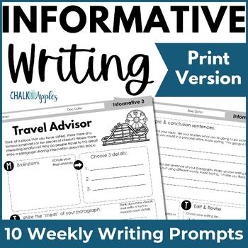 Preview of Informative Writing Prompts & Graphic Organizers - Paragraph of the Week PRINT