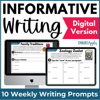 Preview of Informative Writing Prompts for Paragraph Writing Paragraph of the Week DIGITAL
