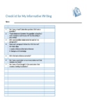 Informative Writing checklist