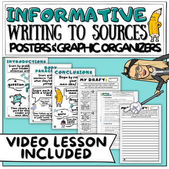 Preview of Informative Writing to Sources with Posters and Graphic Organizers