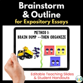 Informative and Explanatory Writing Lessons - Brainstorm a