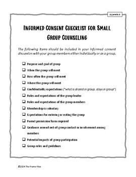 Preview of Informed Consent Checklist for Small Group Counseling