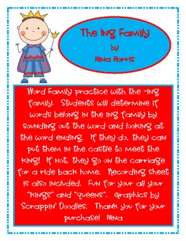 Preview of Ing Word Family