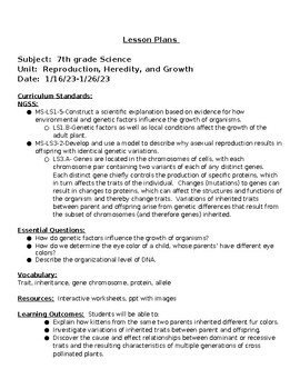 Preview of Inheritance Lesson Plan