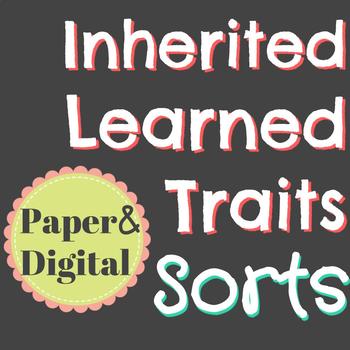 Preview of Inherited Traits Learned Behaviors | Matching & Sorting | Paper & Digital | NGSS
