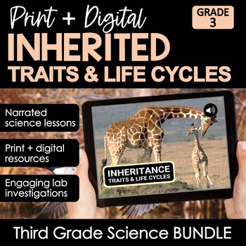 Preview of Inherited Traits & Trait Variations 3rd Grade Science BUNDLE | Print + Digital