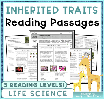Preview of Inherited Traits: Reading Comprehension Passages and Questions