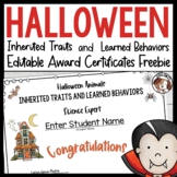 Inherited Traits and Learned Behavior Award Certificates H