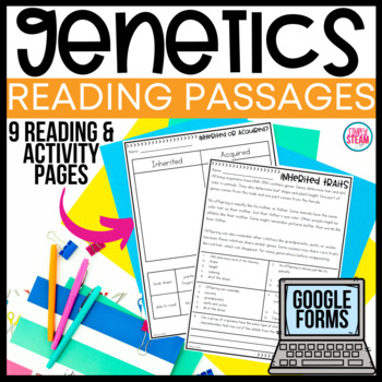 Preview of Genetics and Heredity Inherited and Acquired Traits Reading Passage & Worksheets