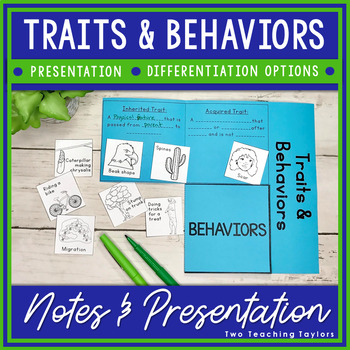 Preview of Inherited Traits and Learned Behaviors PowerPoint, Notes and Sort Activities