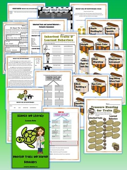 Preview of Inherited Traits and Learned Behaviors Science and Literacy Lesson Set (TEKS)