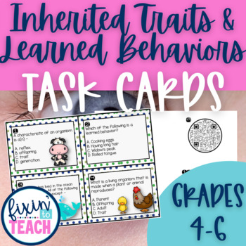 Preview of Inherited Traits and Learned Behaviors Task Cards for Elementary Science