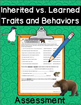Preview of Inherited and Acquired (Learned) Animal Behaviors and Adaptations Sheet and Sort