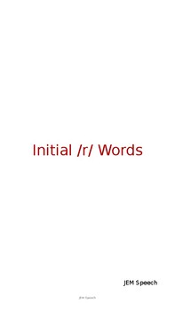 Preview of Inital /r/ Articulation Word lists