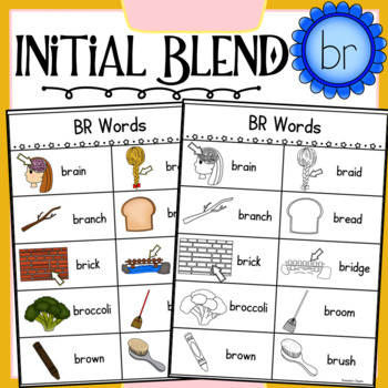 Initial Blend BR Worksheets by Dressed in Sheets by Soumara | TpT