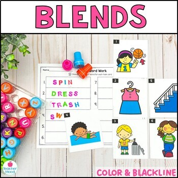 Initial Blends {Stamp It} Word Work [Reading] Station Center Printable