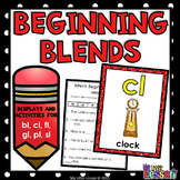 Beginning Blends Worksheets - bl, cl, fl, gl, pl, sl