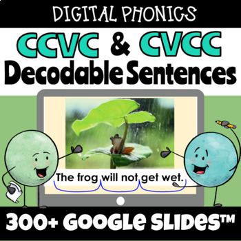 Preview of Initial Consonant Blends (CCVC) & Final Blends (CVCC) Decodable Sentences Slides