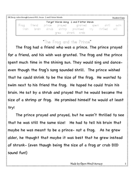 Preview of Initial Consonant Blends: Decodable Reading Passage