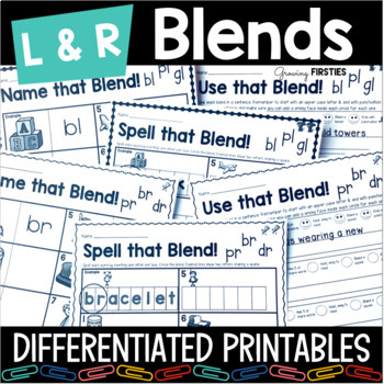 Preview of Initial Consonant Blends - L Blends - R Blends - Beginning Blends Activities