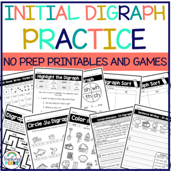 Preview of Consonant Digraphs & Initial / Beginning Sounds Worksheets & Phonics Games