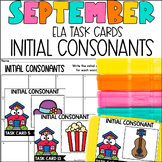 Initial Consonants Task Card Activity September Centers