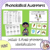 Initial & Final Phoneme Identification Picture Based Cards