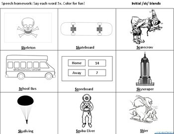 initialfinal sk blends coloring worksheets by lovecheckspeech