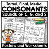 Initial, Medial, Final Consonant Sounds Worksheets