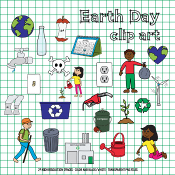 Preview of Earth Day Clip Art Set - Helping Earth, Air Pollution, Recycling