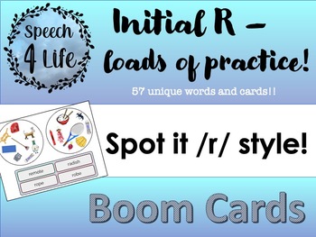 Preview of Initial R Boom Cards - Spot it Game -