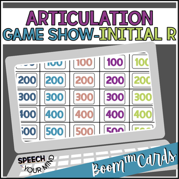 Preview of Initial R Sound Articulation BOOM Cards™ Game Show | Trivia Game Prevocalic R