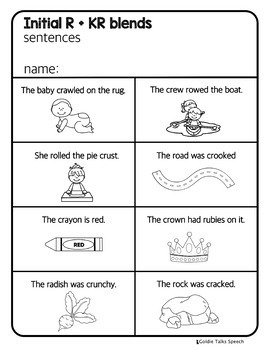 initial r plus r blends sentences articulation speech