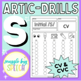 Initial S Articulation Drills - Apraxia CV, CVC Words