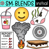 Initial SM Blends Clip Art • Speech Therapy/Phonics