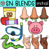Initial SN Blends Clip Art • Speech Therapy/Phonics