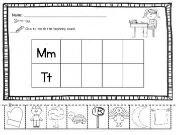 Initial Sound Cut and Paste Freebie by Judith Heideman | TpT