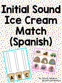 Preview of Initial Sound Ice Cream Match -  Spanish