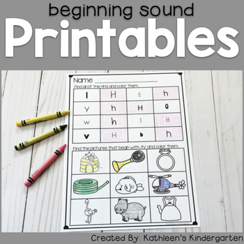 Initial Sound Printables by Kathleen G's Kindergarten | TpT