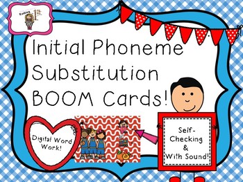 Preview of Initial Sound Substitution BOOM Task Cards!
