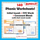 Initial Sounds, CVC Words and Consonant Blends Phonics Wor