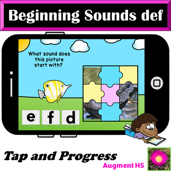 Preview of Initial Sounds "d" "e" "f" on Boom Cards™