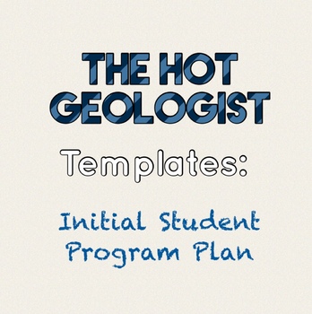 Preview of Initial Student Program Plan Template
