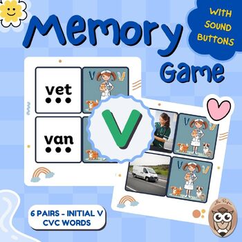Preview of Initial V Memory Game - WITH SOUND BUTTONS
