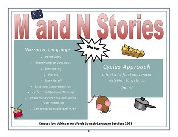 Preview of Initial and Final M and N Stories For Narrative Language and Cycles Approach