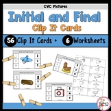 Initial and Final Sounds Clip It Task Cards and Worksheets
