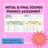 Initial and Final Sounds Phonics Assessment