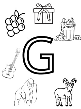 Preview of Initial /g/ sound coloring sheet