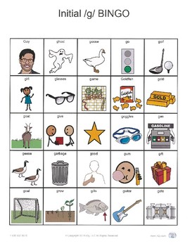 Initial K And G Bingo 1 2 Word Syllables By The Petite Speech Geek
